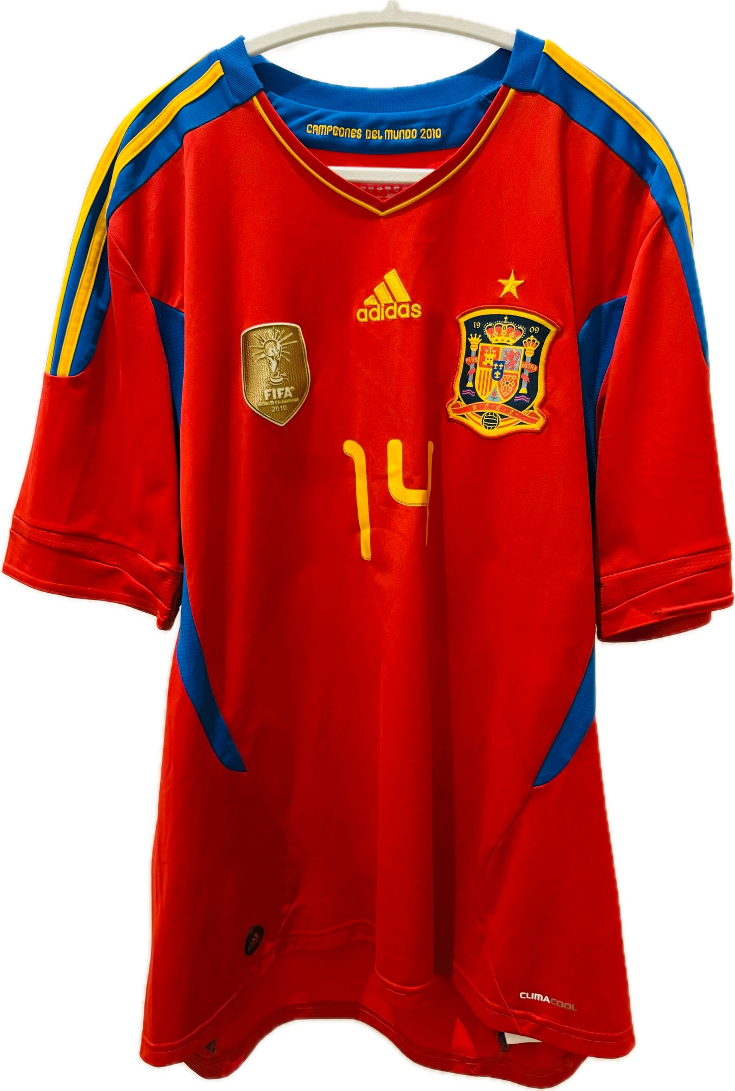 2010-12 Spain Home Shirt Xabi Alonso - 9/10 (XL)