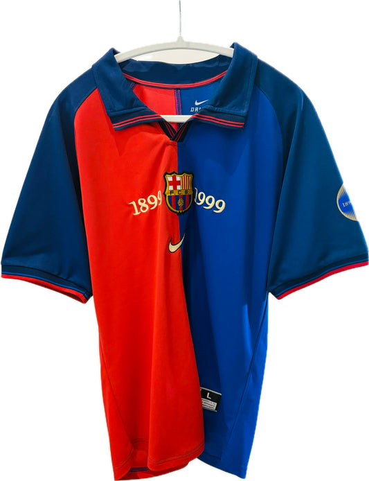 1998-99 Barcelona Centenary Home Shirt - 9/10 (L)
